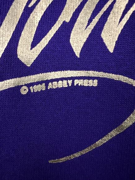 VTG 1995 Abbey Press Praise The Lord Sweatshirt Purple Gold Platinum Sweats XL - Picture 4 of 6